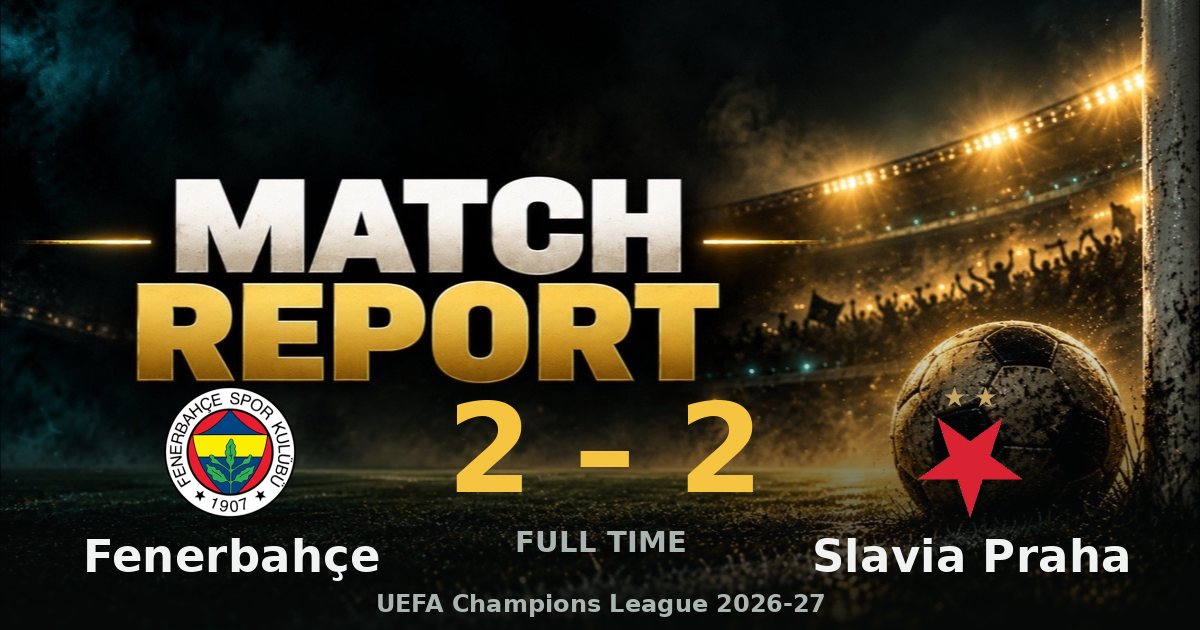 Kacor's 90th-minute equaliser rescues Slavia Praha at Fenerbahçe