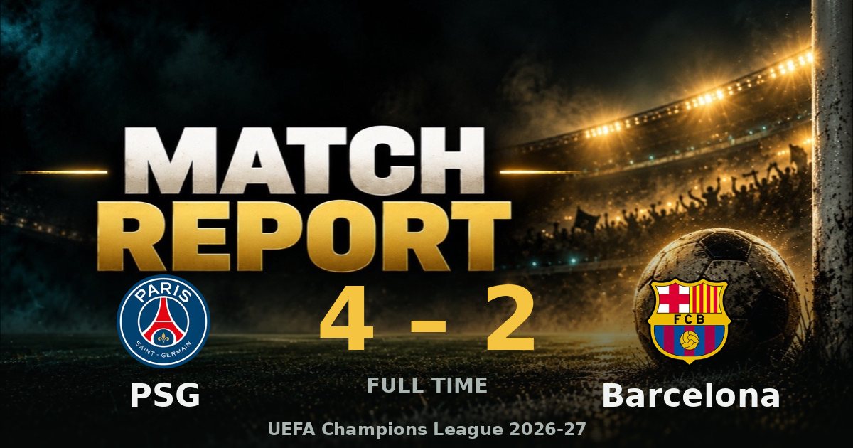 PSG 4-2 Barcelona: hosts score three times in the last 18 minutes to go top