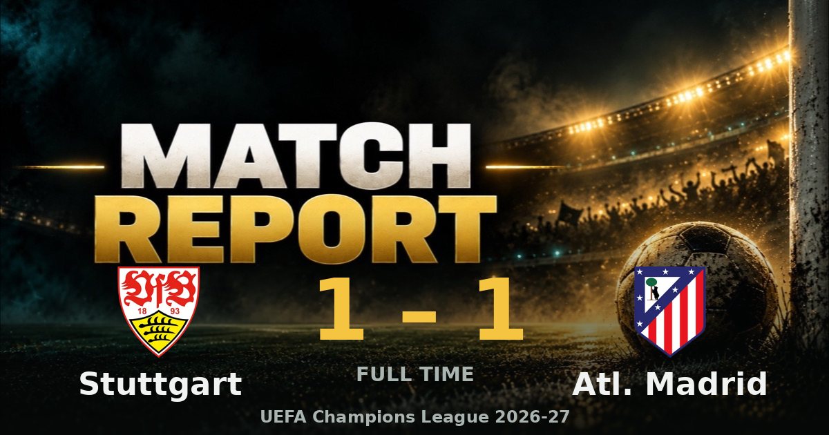 Stuttgart 1-1 Atlético Madrid: Leweling goal cancelled out by Álvarez