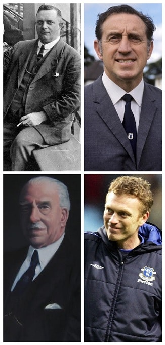Who are the four All-Time Everton FC Managers with over 500 matches in charge each? 12 Everton Managers