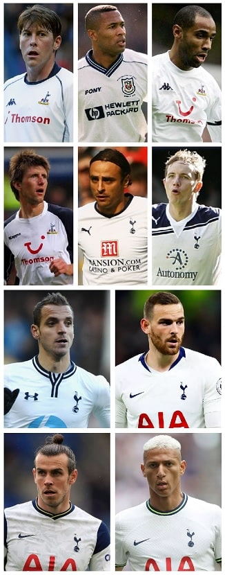 Which ten players have worn Tottenham Hotspur's number nine shirt in the Premier League Era? 12 image 34