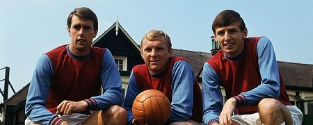 Geoff Hurst, Bobby Moore and Martin Peters