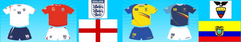 World Cup Kits England Ecuador
