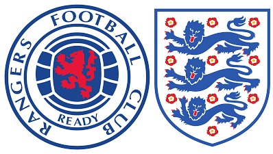England Caps with Rangers FC