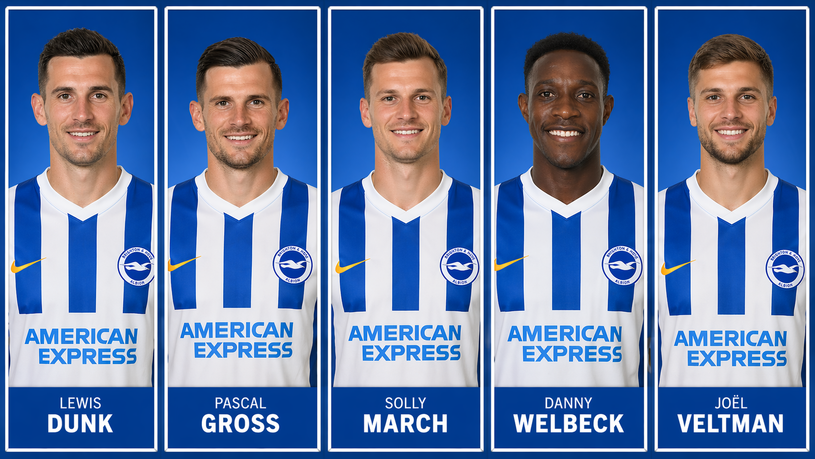 Which 5 players made the most Premier League Appearances for Brighton & Hove Albion? 12 image 1