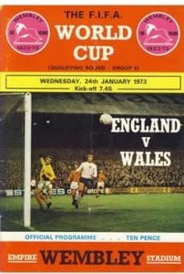 Coppa del Mondo FIFA Inghilterra contro Galles 1973