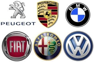 Europese auto's verbonden met voetbalclubs