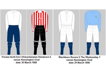 Kits de jogo da final da FA Cup 1888-89 a 1914-15