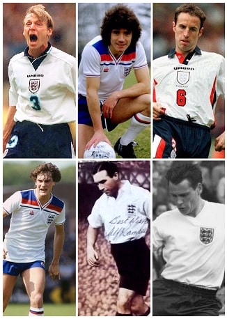 Caps dos treinadores da Inglaterra conquistados como jogadores