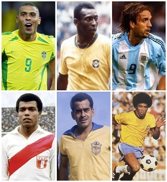 दक्षिण अमेरिकी विश्व कप गोल करने वाले खिलाड़ी