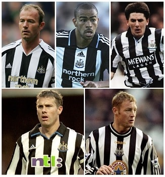 Who are the five players that won 20 or more England Caps with Newcastle United? 12 image 2