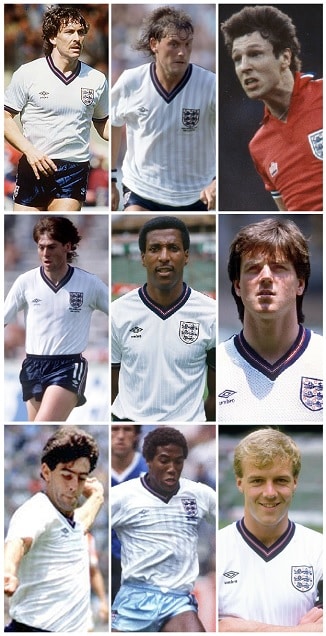 Engeland Londen Spelers WK 1986