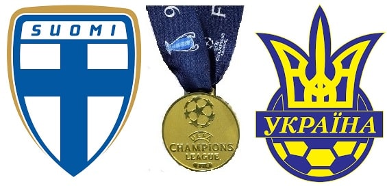 UEFA Champions League Medals Finland and Ukraine