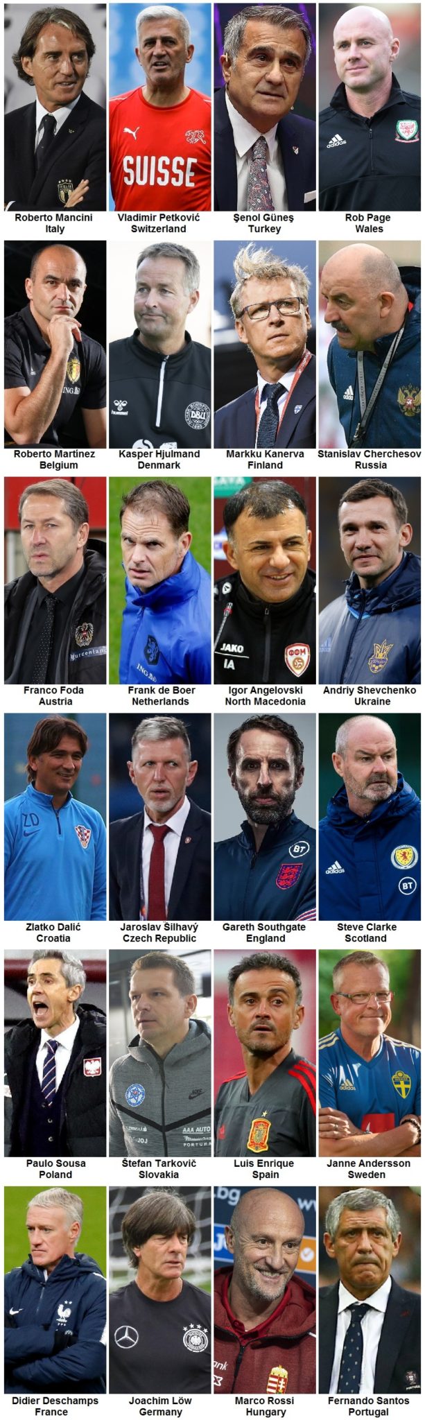UEFA Euro 2020 Managers