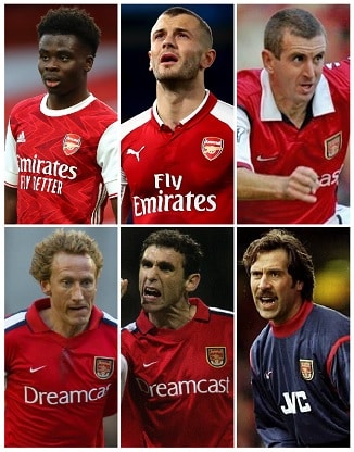 Az év angol Arsenal játékosai