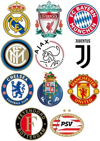 Winnaars UEFA Champions & Europa League