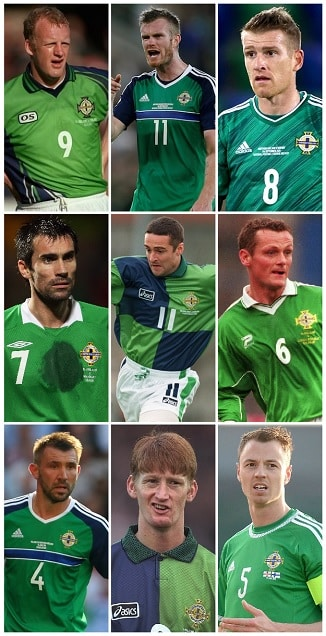 Which nine players from Northern Ireland scored over 10 Premier League Goals? 12 Northern Irish Players Goalscorers