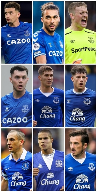 Everton England Caps