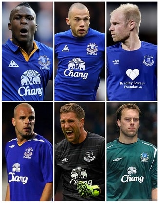 Jugadores holandeses del Everton