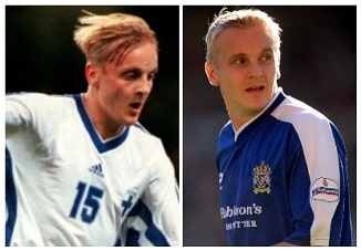 Which Player made the most International Appearances while with Stockport County? 12 image 11