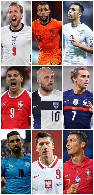 Goleadores de la clasificación para la Copa del Mundo de Europa 2022