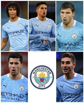 Which five Manchester City Players won their first Premier League Medals in 2020-21? 12 image 7