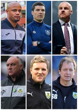 Laatste 6 Burnley-managers