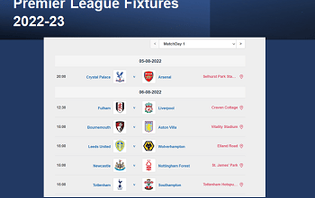 Calendario della Premier League 2022-23