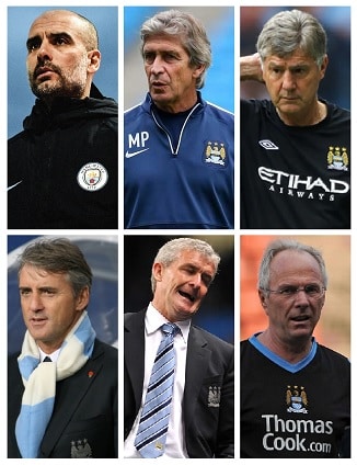 Last 6 Manchester City Managers