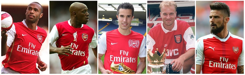 Which five players scored more than 70 Premier League Goals for Arsenal? 12 five players who scored more than 70 Premier League Goals for Arsenal