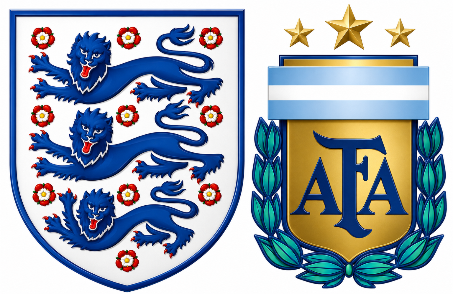 England and Argentina players before the 2026 FIFA World Cup semi-final in Atlanta