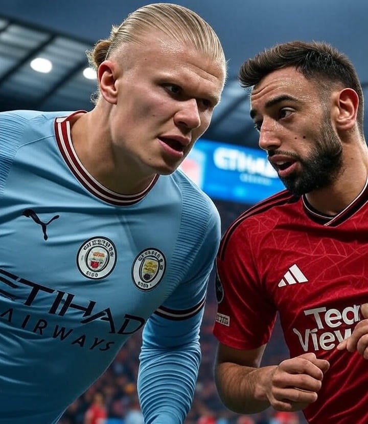 Erling Haaland from Manchester City vs Bruno Fernandes from Manchester United