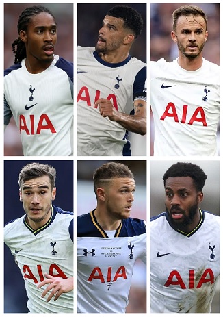 Last six Tottenham Hotspur England Internationals