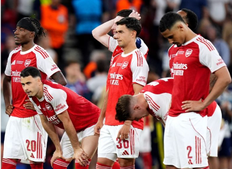 Arsenal FC Players Looking Dejected