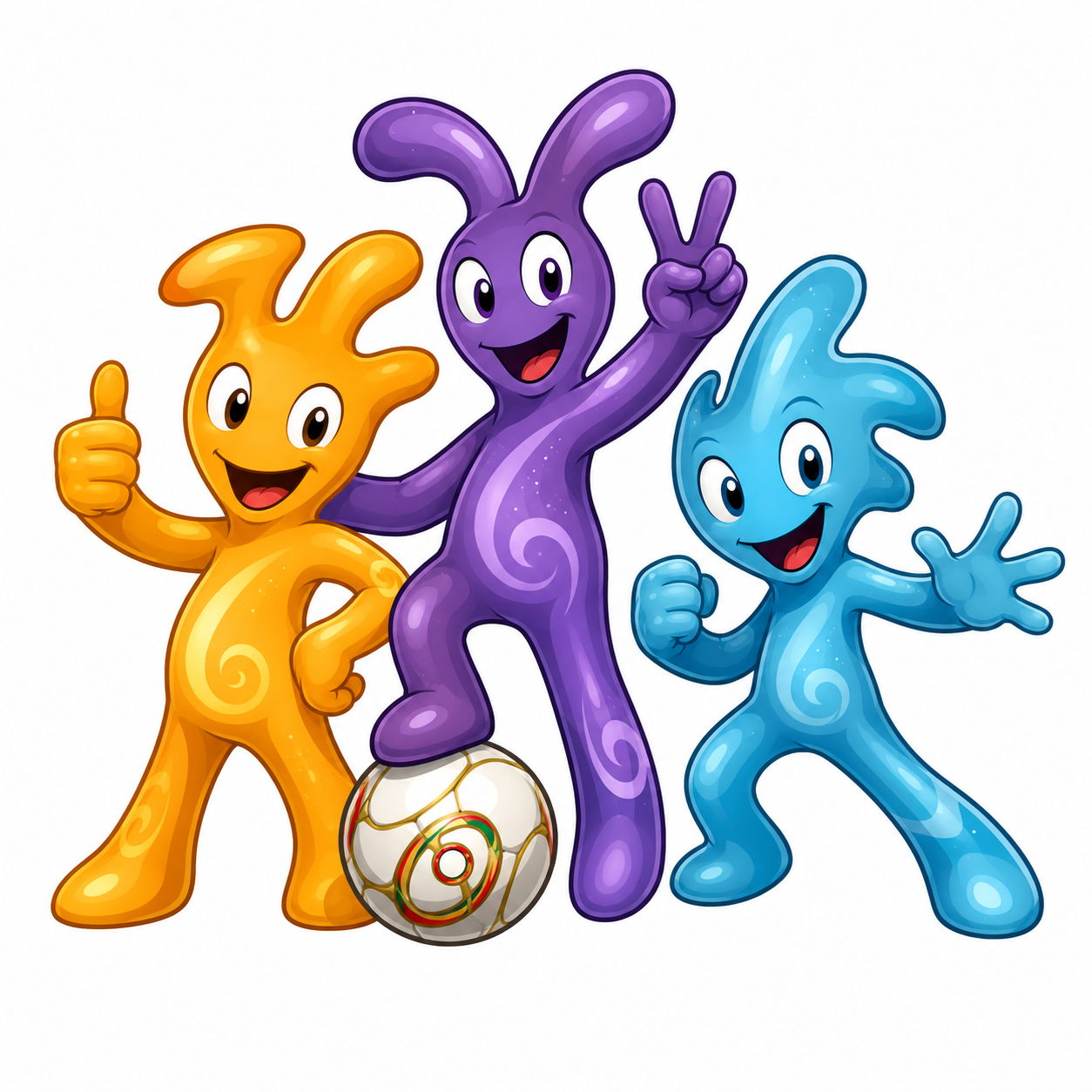 World Cup Ato, Kaz and Nik mascot from the 2002 FIFA World Cup in Korea and Japan